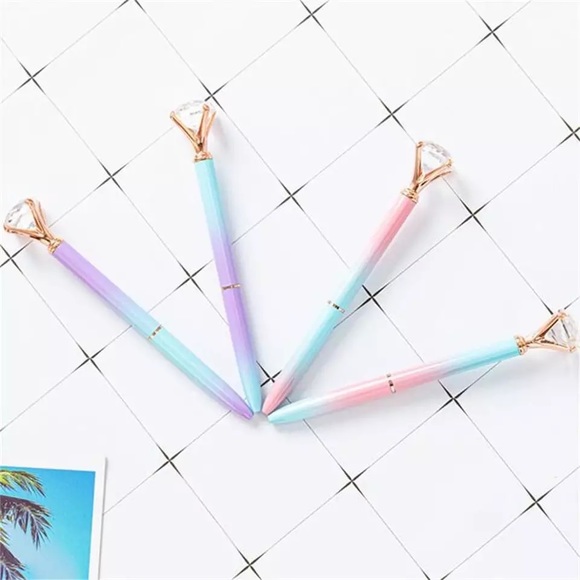 Cotton Candy, Gradient Color Diamond Pens, Medium Tip, Ball Point Pen, Set Of 4 - Picture 8 of 15